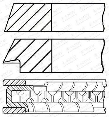 Kolbenringsatz GOETZE ENGINE 08-102400-00