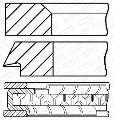 Kolbenringsatz GOETZE ENGINE 08-344500-00 Bild Kolbenringsatz GOETZE ENGINE 08-344500-00
