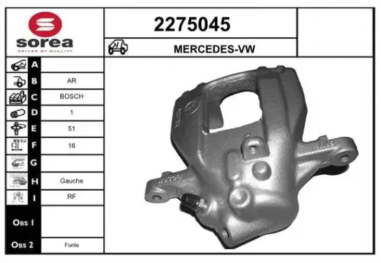 Bremssattel Hinterachse links vor der Achse EAI 2275045 Bild Bremssattel Hinterachse links vor der Achse EAI 2275045