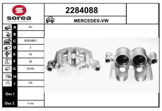 Bremssattel Vorderachse rechts hinter der Achse EAI 2284088 Bild Bremssattel Vorderachse rechts hinter der Achse EAI 2284088