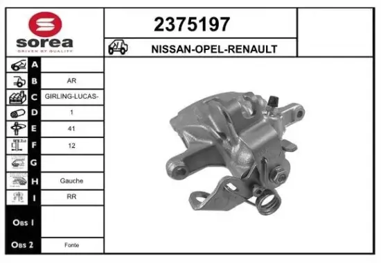 Bremssattel Hinterachse links hinter der Achse EAI 2375197 Bild Bremssattel Hinterachse links hinter der Achse EAI 2375197