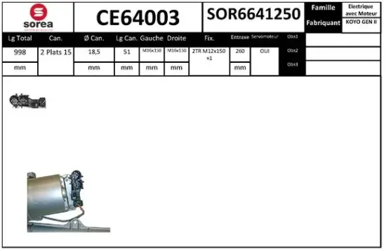 Lenkgetriebe EAI CE64003 Bild Lenkgetriebe EAI CE64003