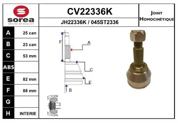 Gelenksatz, Antriebswelle EAI CV22336K