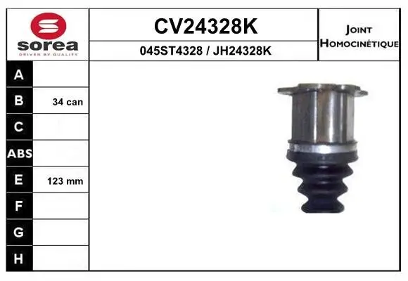 Gelenksatz, Antriebswelle getriebeseitig EAI CV24328K