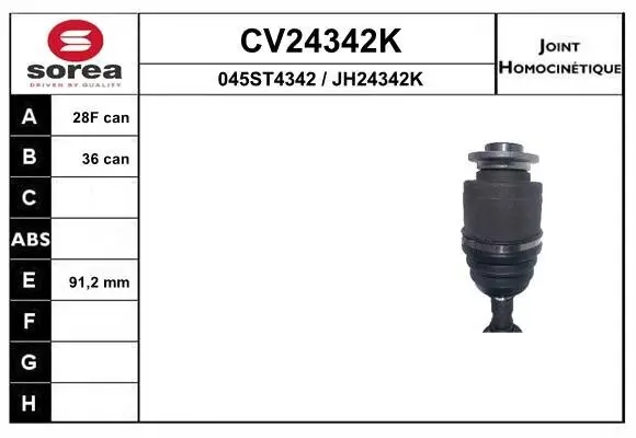 Gelenksatz, Antriebswelle getriebeseitig EAI CV24342K