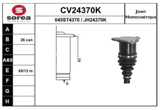 Gelenksatz, Antriebswelle getriebeseitig EAI CV24370K Bild Gelenksatz, Antriebswelle getriebeseitig EAI CV24370K