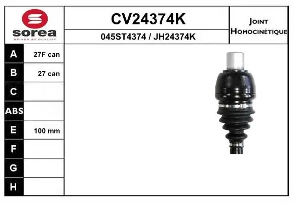 Gelenksatz, Antriebswelle EAI CV24374K