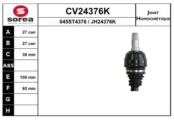 Gelenksatz, Antriebswelle EAI CV24376K