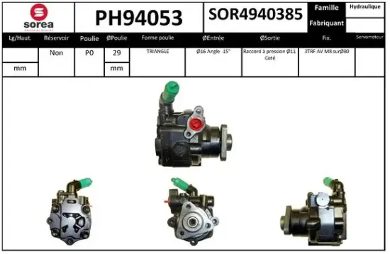Hydraulikpumpe, Lenkung EAI PH94053 Bild Hydraulikpumpe, Lenkung EAI PH94053