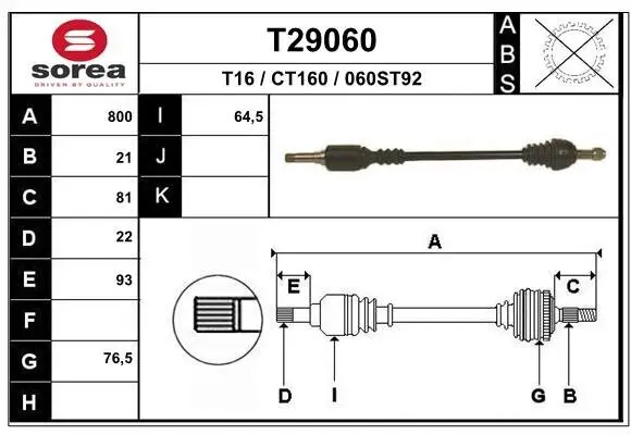 Antriebswelle EAI T29060