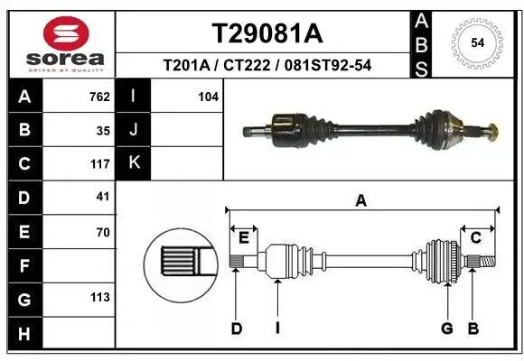 Antriebswelle EAI T29081A