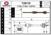 Antriebswelle Vorderachse rechts EAI T29116