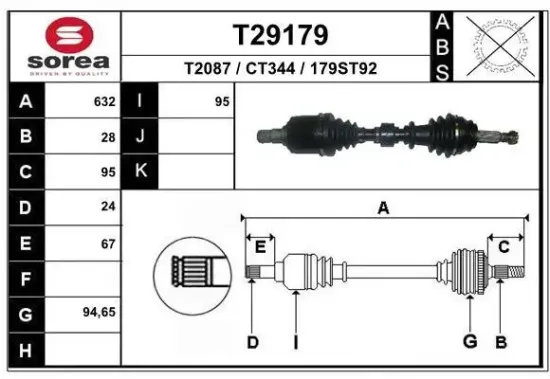 Antriebswelle EAI T29179 Bild Antriebswelle EAI T29179