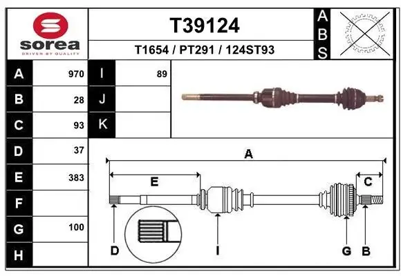 Antriebswelle EAI T39124