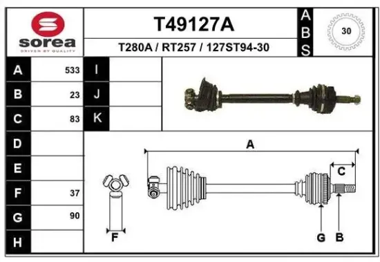 Antriebswelle EAI T49127A Bild Antriebswelle EAI T49127A