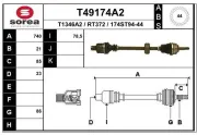Antriebswelle Vorderachse rechts EAI T49174A2