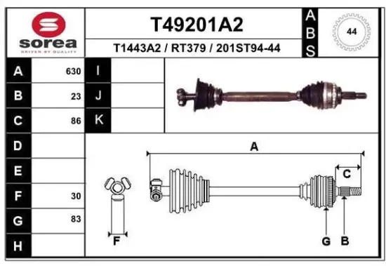 Antriebswelle EAI T49201A2 Bild Antriebswelle EAI T49201A2