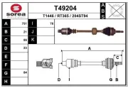 Antriebswelle Vorderachse rechts EAI T49204