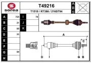 Antriebswelle Vorderachse rechts EAI T49216