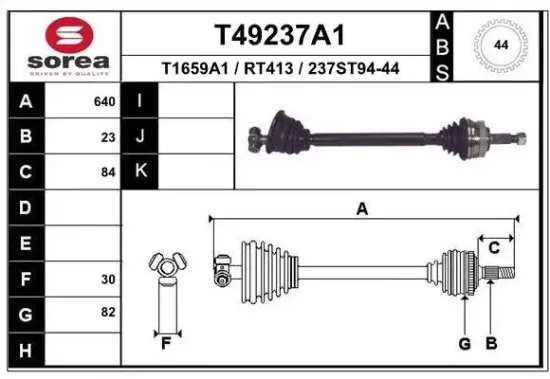 Antriebswelle EAI T49237A1 Bild Antriebswelle EAI T49237A1