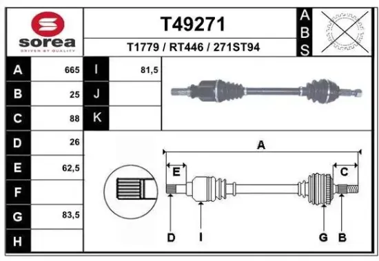 Antriebswelle EAI T49271 Bild Antriebswelle EAI T49271