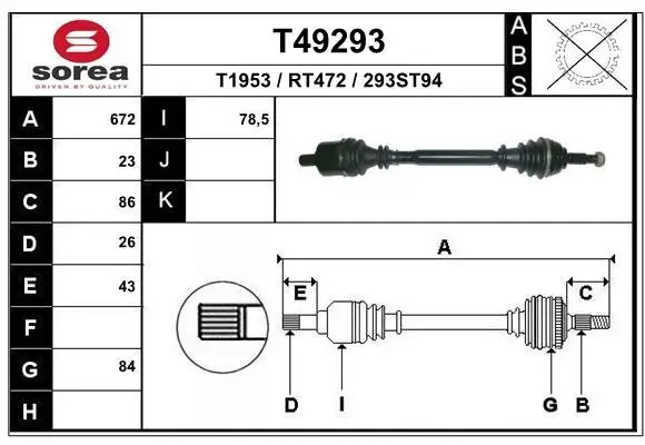 Antriebswelle EAI T49293