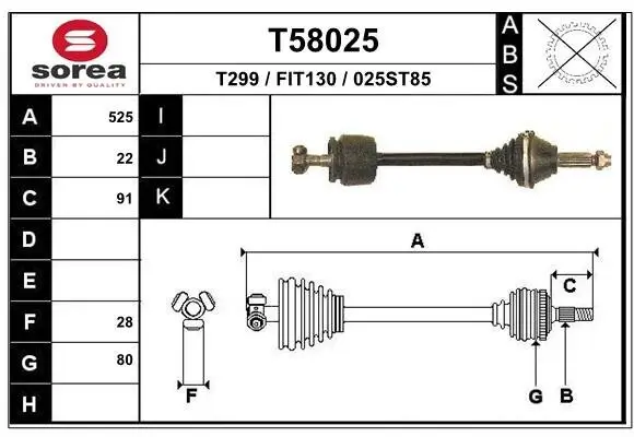 Antriebswelle Vorderachse links EAI T58025