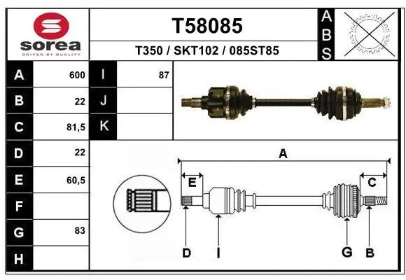 Antriebswelle EAI T58085