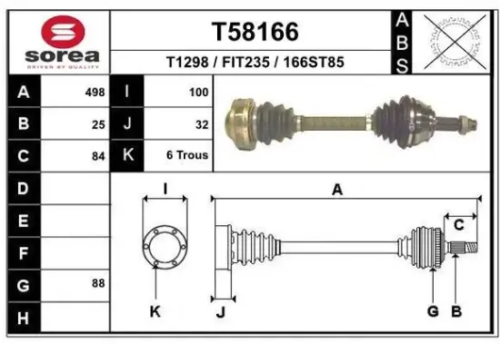 Antriebswelle EAI T58166 Bild Antriebswelle EAI T58166