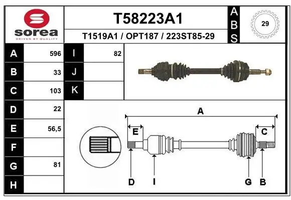 Antriebswelle EAI T58223A1