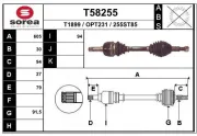 Antriebswelle Vorderachse links Vorderachse rechts EAI T58255