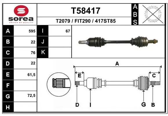 Antriebswelle EAI T58417