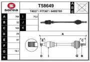 Antriebswelle Hinterachse links EAI T58649