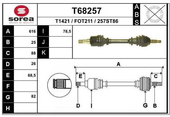 Antriebswelle EAI T68257