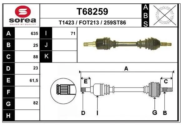 Antriebswelle EAI T68259