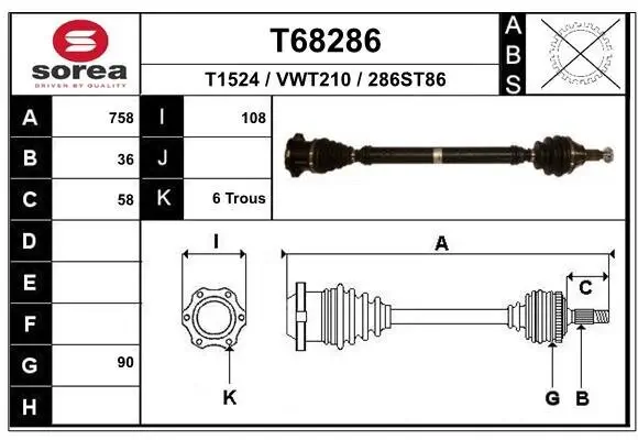 Antriebswelle EAI T68286