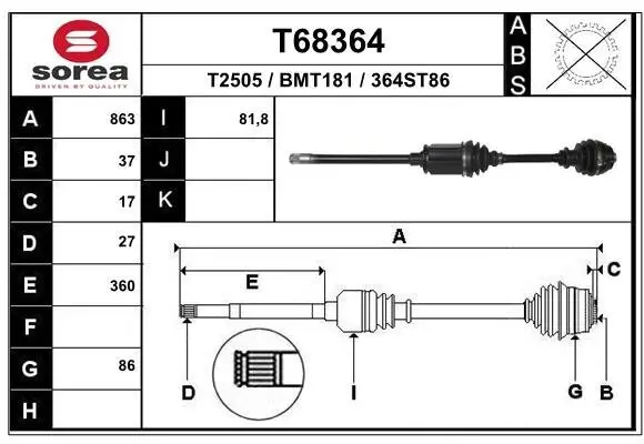 Antriebswelle EAI T68364