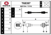 Antriebswelle Hinterachse links EAI T68397