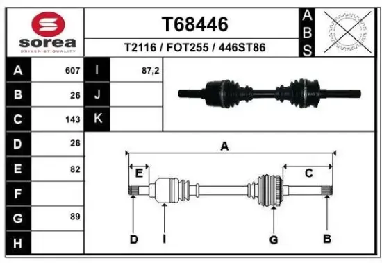 Antriebswelle EAI T68446 Bild Antriebswelle EAI T68446