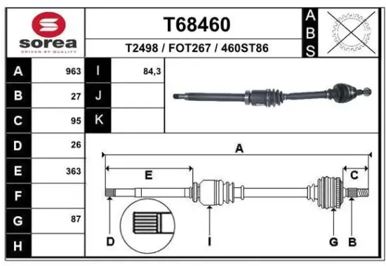 Antriebswelle EAI T68460 Bild Antriebswelle EAI T68460