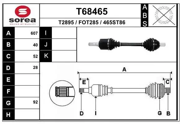 Antriebswelle Vorderachse links EAI T68465