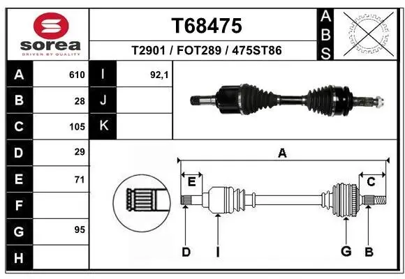 Antriebswelle EAI T68475