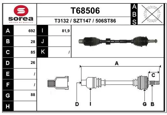 Antriebswelle EAI T68506