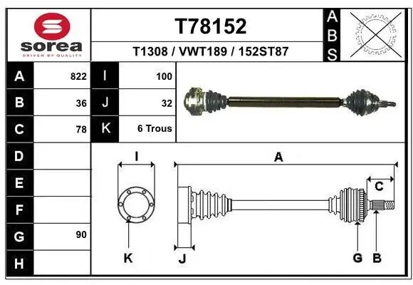 Antriebswelle EAI T78152