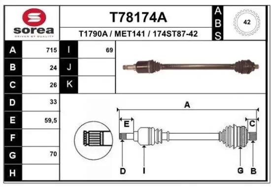 Antriebswelle EAI T78174A Bild Antriebswelle EAI T78174A