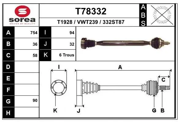 Antriebswelle EAI T78332