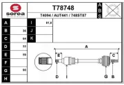 Antriebswelle Vorderachse rechts EAI T78748