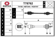 Antriebswelle Hinterachse rechts EAI T78762