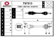 Antriebswelle Vorderachse links EAI T97513