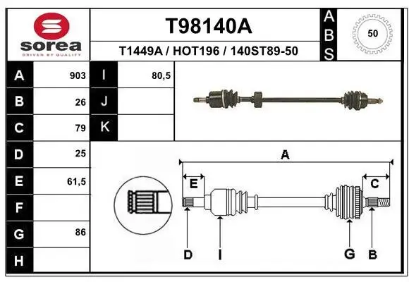 Antriebswelle EAI T98140A